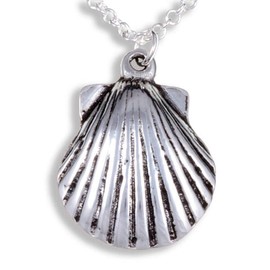 St Justin Cornish Tin St Michaels Way Scallop Shell Pendant Necklace