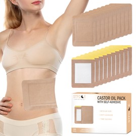 STFOCE 20pcs Castor Oil Pack Wrap, Disposable Castor Oil Pack Self-Adhesive, 7.9"x5.5", No Leakage, No Wash, Portable (Oil Not Included)