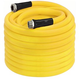 T TOVIA Garden Hose 100 ft x 5/8 in,All Weather Hybrid Water Hose,Lightweight,Kink Free.Flexible Garden Hose with 3/4'' Aluminum Fittings,Watering Equipment for Outdoor, Backyard, Lawn