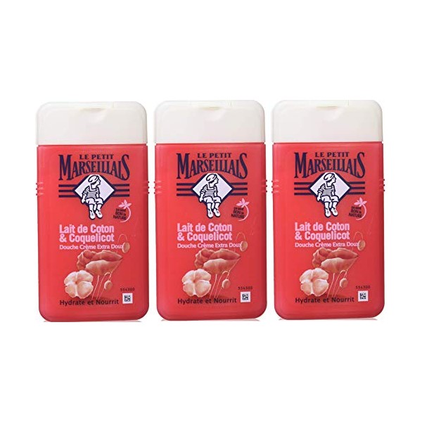 Le Petit Marseillais Duschgel mit Baumwollmilch und Mohn 3x250 ml