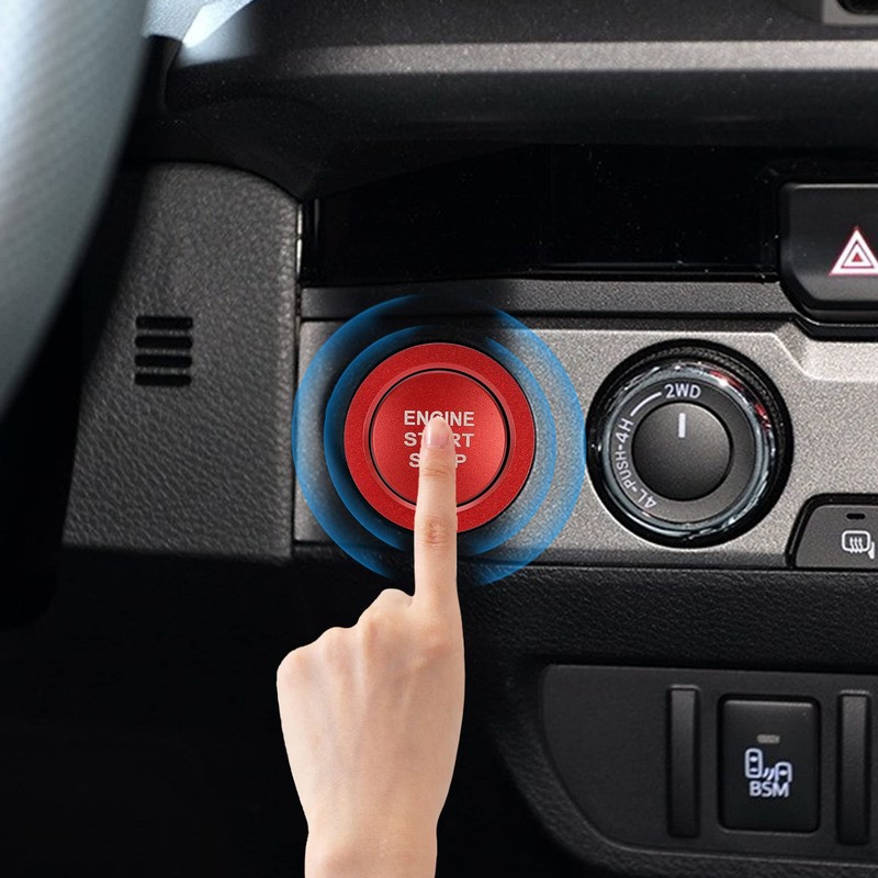TOMALL Aluminum Engine Start Stop Push Button Cover Trim Compatible