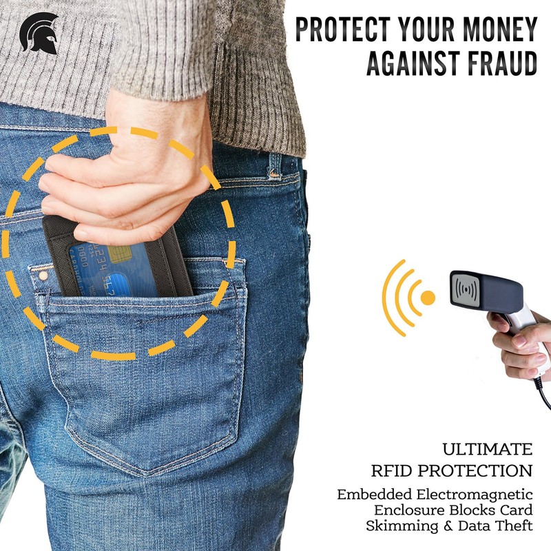 POWR Mens Wallet, Slim Wallet RFID Blocking Minimalist Credit Card