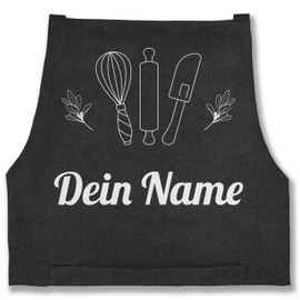Geschenk mit Namen personalisiert by Shirtracer - Apron – Baking Apron – Your Name – Gift Idea Baking Hobby Baker, Christmas, Mother's Day, Birthday, Hobby Baker, 9 black jeans