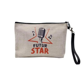 Tasche aus Leinen – Futur Star Sänger Celebrity Dream – Kosmetiktasche aus Leinen in Leinenoptik – Geldbörse – 15 x 10 cm, leinen, 23.5 x 15 cm, Kosmetiktasche