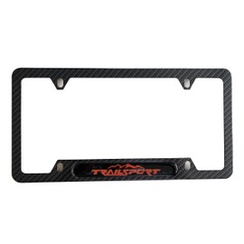 QAMNVCRTY Carbon Fiber License Plate Frame Cover Holder Trailsport for Honda Truck Car Accessories Stainless Steel 1PC, CPK22PW