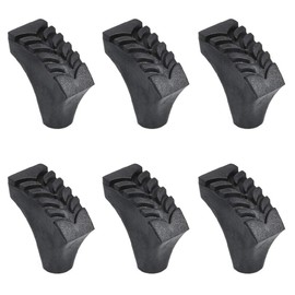 TRIWONDER トレッキングポール ウォーキングポール ラバーキャップ 取り替え用 ストック キャップ ゴムキャップ バスケット スノーバスケット (D - ブラック - 6個)