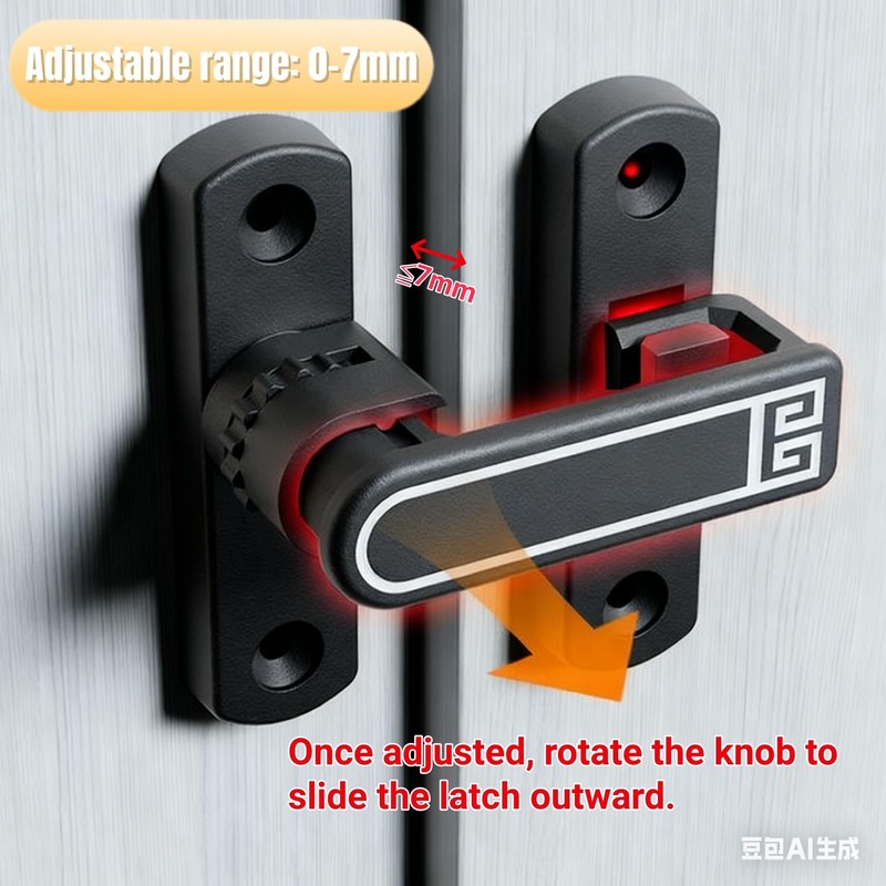 90/180 Degree Adjustable Barn Door Latch,Small Slide Door Lock Adjustable
