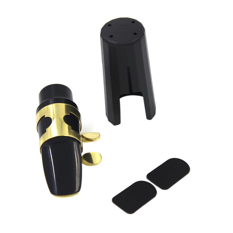 Soprano Sax Saxophone Mouthpiece Plastic with Cap Metal Buckle Reed