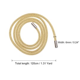 QUARKZMAN 6 mm x 120 cm Rhinestone Tube Rope Bling Crystal Rhinestone Cord Rope for Crafts Jumper Jogging Bottoms Decoration Yellow Mesh White Diamond