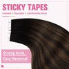YoungSee Tape in Hair Extensions Real Human Hair Brown Balayage