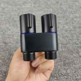 Bidet Toilet Sprayer Set, Handheld Bidet Sprayer for Toilet, Bidet Sprayer Toilet Angle Valve with Double Switch Water Outlets G1/2 (Black)