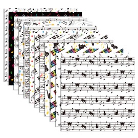 24 Sheets Music Notes Pattern Paper 12" x 12" Musical Notes Scrapbook Paper Pad Double-Sided Music Piano Patterned Decorative Craft Paper Musical Note Tissue Scrapbooking Supplies Paper for Card Makin