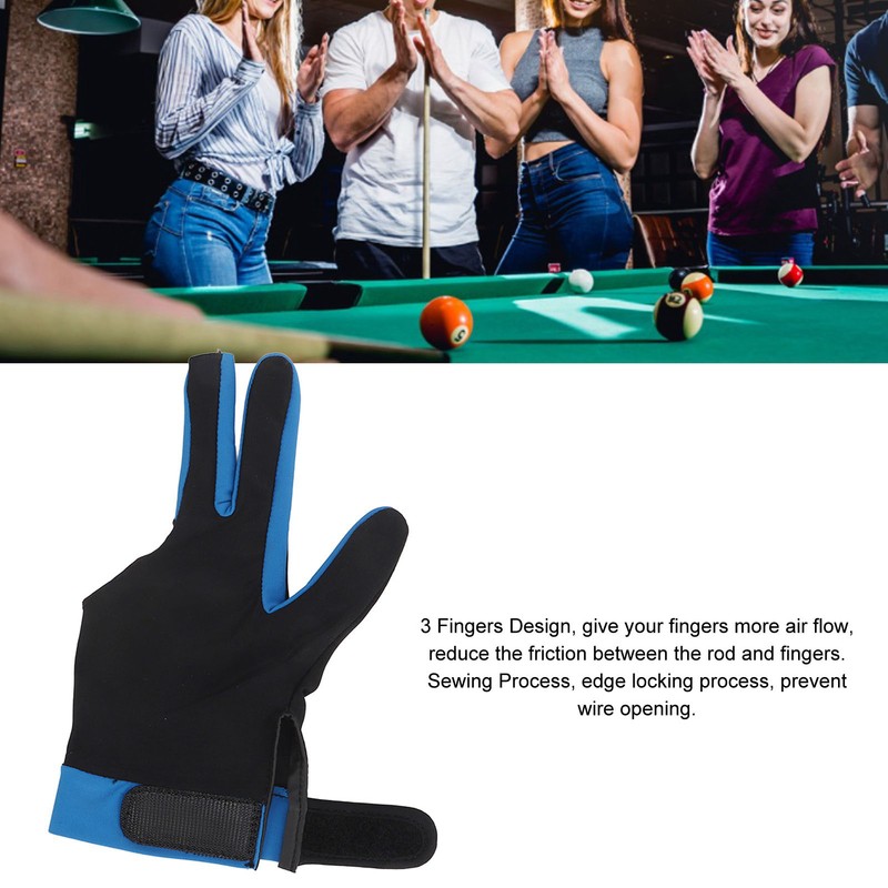 Billiard Pool Gloves 3 Fingers Cue Gloves Shooters Snooker Cue