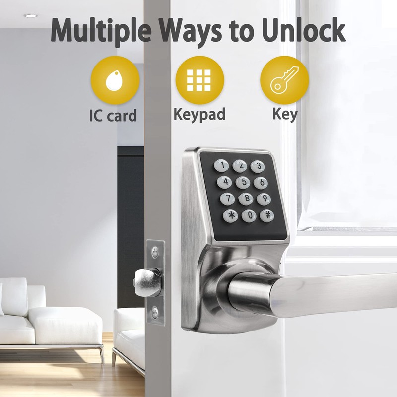 Keypad Door Lock with Handle, Digital Door Lock with Keypad