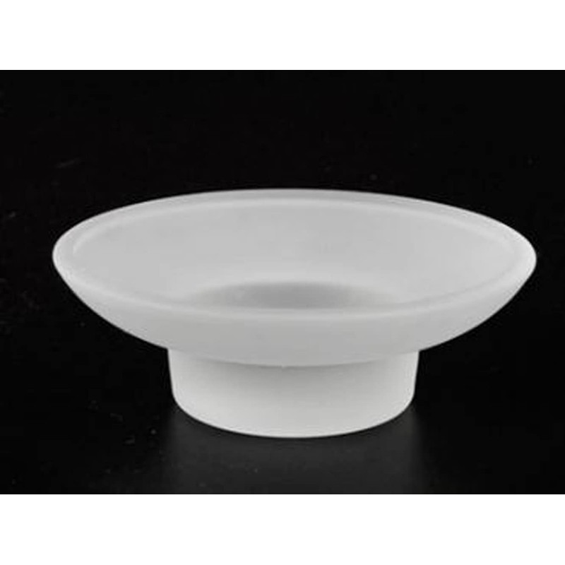 Frosted Glass Soap Dish Round Bathroom Replacement Soap Holder 2