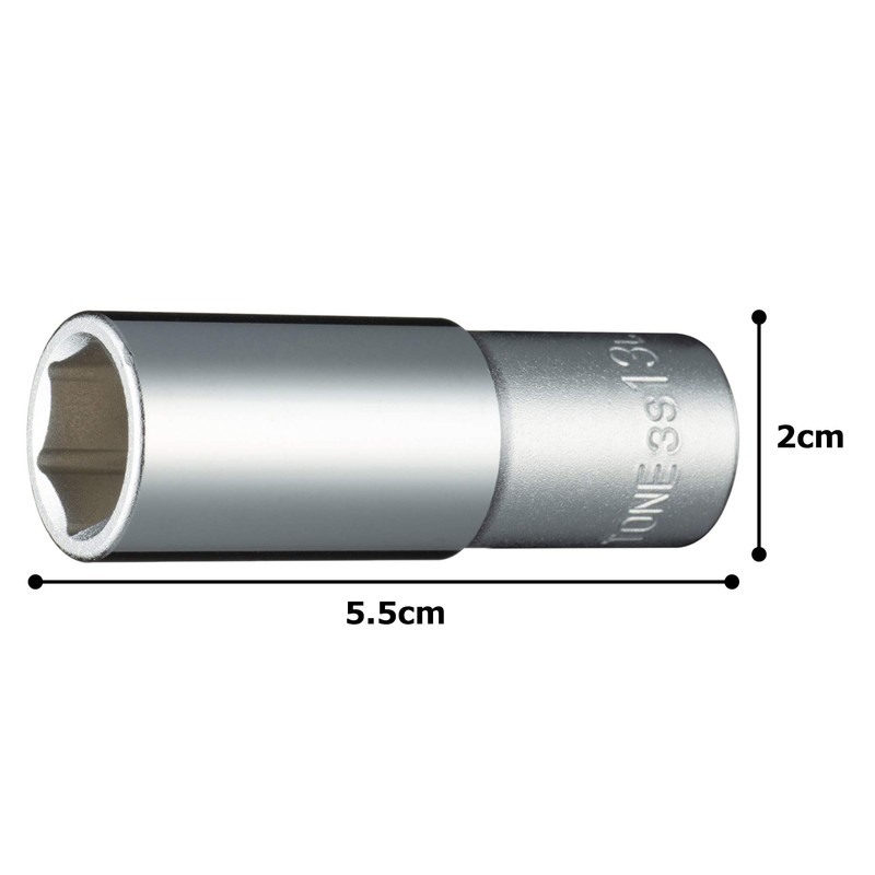 Tone HP3S-13L Deep Socket (6 Angle), 3/8" (9.5 mm) Drive,