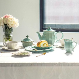 Costanova Oliva ceramic bowl white/aqua 42 types, aqua aqua_cotton rag 19cm cotton rag 19cm / 코스타노바 올리바 도자기그릇 화이트/아쿠아 42종, 아쿠아아쿠아_면기 19cm면기 19cm