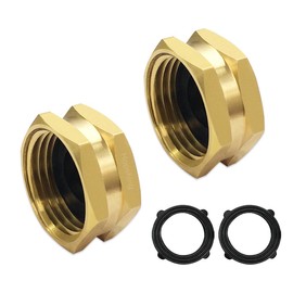 Hooshing Garden Hose End Caps Brass Hose Cap with Washers 3/4" Female End Cap, 2 Pack