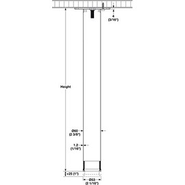 34 1/2" Hafele Table Legs Set of 4, Steel, Black