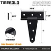 TIBEGOLD 4 Inch T-Strap Gate Hinges, Heavy Duty Shed Door