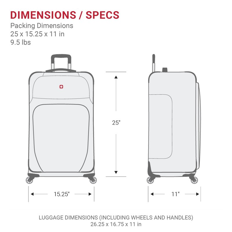 SwissGear Sion Softside Expandable Luggage – Medium Checked Suitcase with