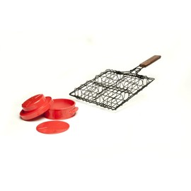 Charcoal Companion CC7308 Stuff-A-Burger 2 Piece Basket and Press Set