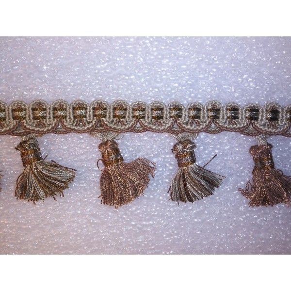 Unbranded 6 yards TASSEL FRINGE 2 3/4" BROWN/TAUPE Upholstery Drapery