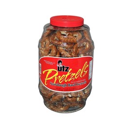 UTZ Old Fashioned Broken Sourdough Hards Pretzels – 64 oz Barrel – Big and Thick Classic Pretzel Knot Twist, Crunchy Sourdough Pretzel with Zero Cholesterol, 4 Pound (Pack of 1)