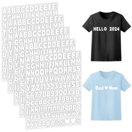1 inch Iron on Letters and Numbers for Clothing, 5 Sheets 755 Pieces Uppercase and Lowercase A-Z, 0-9 - PU Vinyl Heat Transfer Alphabet Stickers for Fabric T-Shirt Designs DIY Crafts