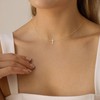 HANLI Gold Small Cross Dainty Necklaces for Women - 14K