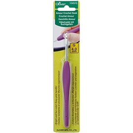 Clover Clover 1045/G Purple Amour Crochet Hook, Size G, 4.0mm