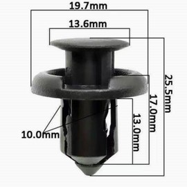 for Honda and Acura Front Fender Liner Trim Panel Bumper Automotive Push-Type Retainer Clip, 20mm Head, 10mm Hole, Black Plastic 91503-SZ3-003 25pcs