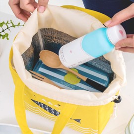 INVODA Lunch Bag 4 PCS Insulated Lunch Bag Drawstring Reusable Tote Cooler Bag Lunch Box Bag Lunch Tote for Work Office Picnic