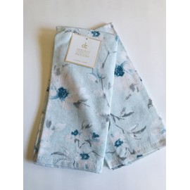 Deborah Connolly Garden Lover's Delight - Blue Floral Country Farmhouse Kitchen Hand Tea Towel Set of 2 100% Ultra Absorbent Cotton