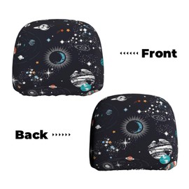 DITXIT Space Galaxy Constellation Universal Car Headrest Cover Soft Car Seat Head Rest Cover Accessories Protector Fabric Head Rest Coverings for SUV Cars Truck Auto - Set of 2
