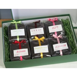 Tea Assortment Gift Set (6 Types of Tea from 3 Major Producing Areas, Ceylon: Uva, Dimbra, India: Darjeeling Assam, China: Masayama Small Species, Keiman, 1.8 oz (50 g) each) [Packaged] [New Year's