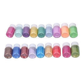 18 Colores Polvo de Mica Luz Pigmento Metálico Brillante Tinte de Resina para Hacer Joyería DIY Esmalte de Uñas Artesanía de Resina Epoxi