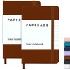 PAPERAGE Lined Pocket Journal Notebook, 2 Pack, (Cognac), 160 Pages,