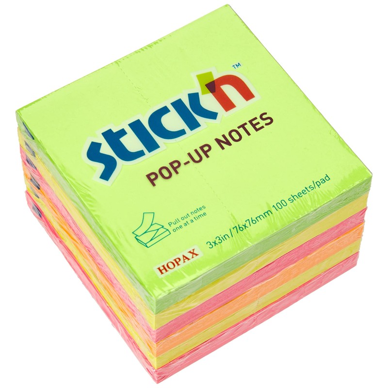 Stick'N Assorted Neon Z Notes (Pack of 6)