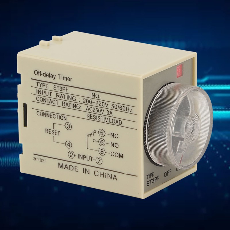 Time Relay Adjustable Timing Power Off Timer Delay AC 200‑220V