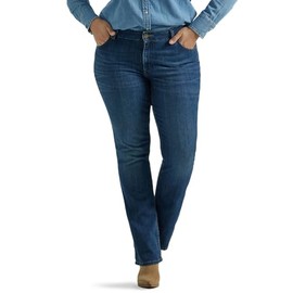 Lee Women's Plus Size Legendary Mid Rise Bootcut Jean Compass 26W Long