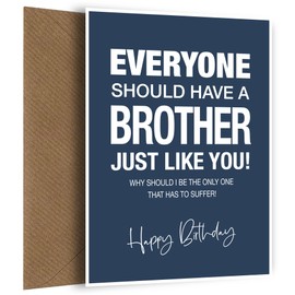 Funny Birthday Card for Brother - Everyone Should Have a Brother Like You Bday Cards for 16th 18th 20th 21st 25th 30th Birthday