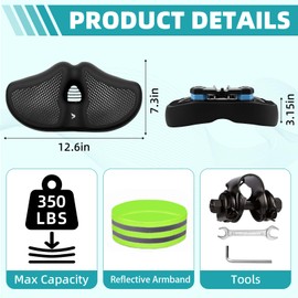 Extra Wide Noseless Bike seat Cushion for Men Women Memory Foam Filling Large Bike Saddle Ventilation Water Proof Bicycle Seat Cushion for Peloton Bikes Electric Bike MountainBikes Exercise Bikes
