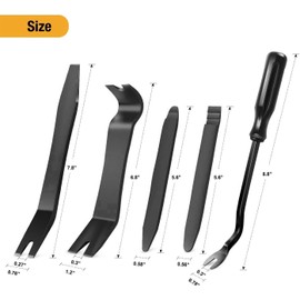 Mumoo Bear 5 Pcs Car Trim Removal Tool Kit Tools, Auto Clip Removal Pry Tool for Door Dash Dashboard Panel Fastener Remover, Push Pin Puller Body Repair Tools, Black