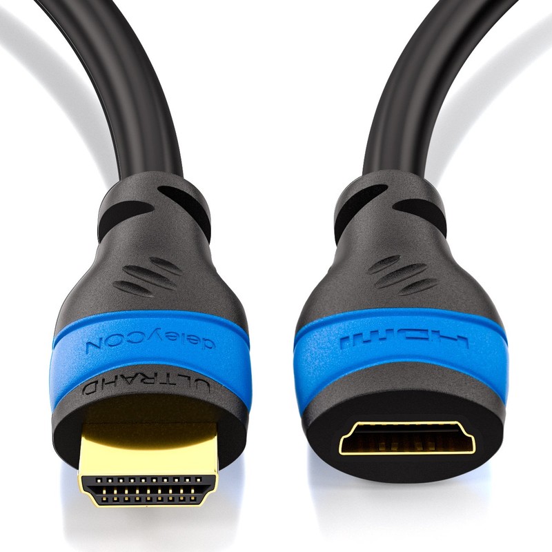 deleyCON 2 m HDMI Extension - Compatible with HDMI 2.0a/b/1.4a