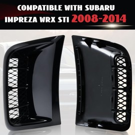 CZCJGD Front Bumper Side Air Vents Compatible with Impreza WRX STi 2008-2014 Air Duct Bezel Trim Cover Pair Set, 1 Pair, Glossy Black