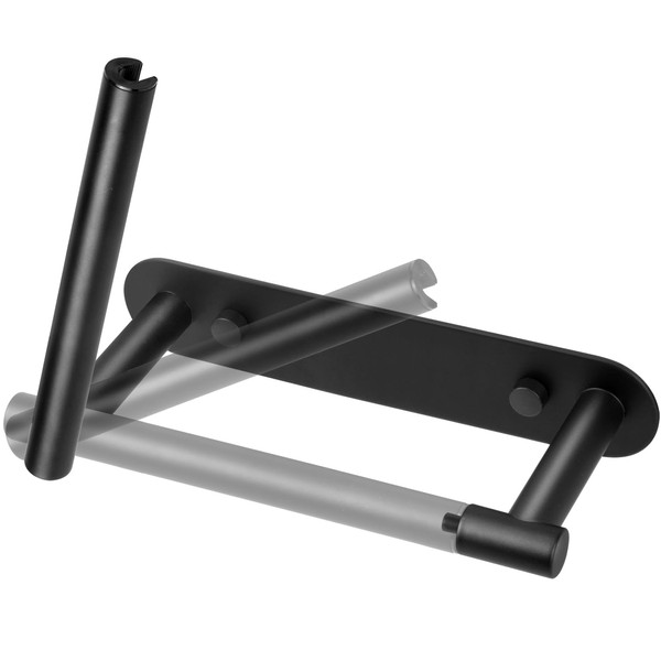 Black Toilet Paper Holder Wall Mount - Double Post Pivoting