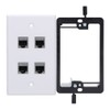 YOEMELY Cat7 Keystone Wall Plate 4 Port, 1 Gang RJ45
