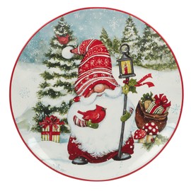 Certified International Christmas Gnomes 11" Dinner Plates, Assorted Designs, Multicolor, Large, Set of 4