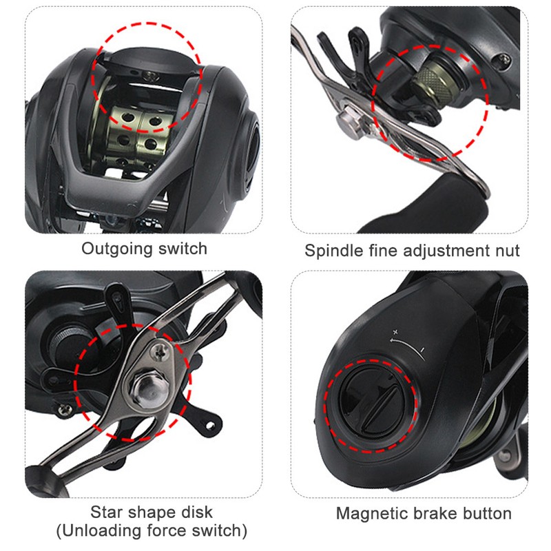 All Metal Spool 19+1 Bearing Low Profile Reel 7.2:1 Magnetic